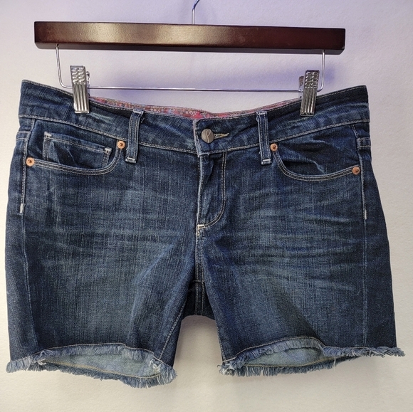 PAIGE Pants - PAIGE Jimmy Jimmy Fringe Hem Denim Jean Shorts Size 25
